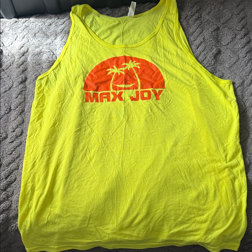 Bella Canvas Bright Yellow Tank Top with Orange Design
